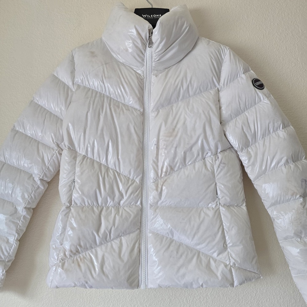 Colmar Women's Sz 46 Small White Full Zip Duck Down Puffer Jacket Ski *Pls Read